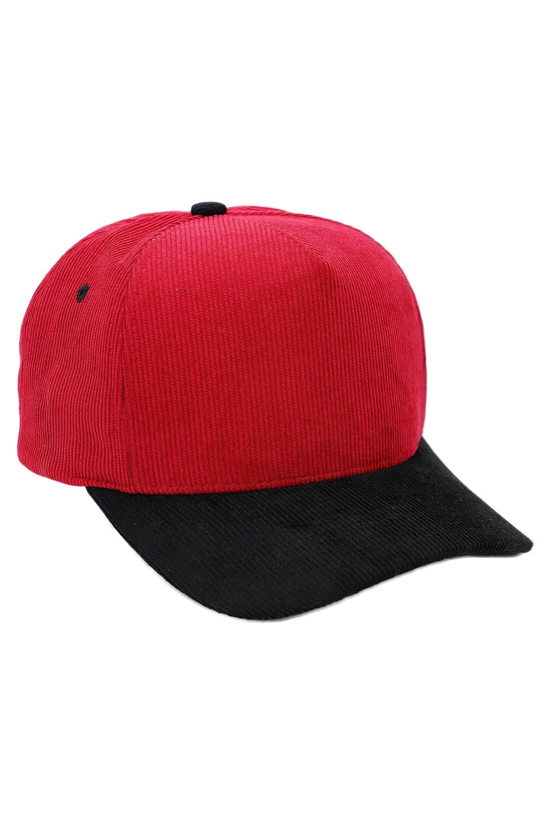 Premium Corduroy Two Tone Baseball Cap: NAVY BLUE/BROWN / ONE SIZE