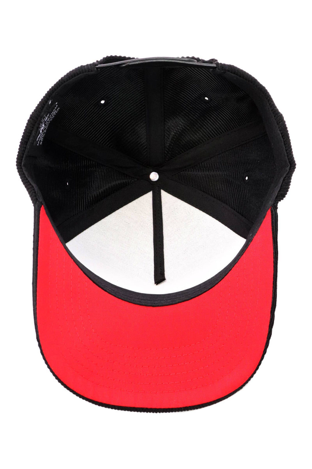 Premium Corduroy Solid Baseball Cap: BLACK (RED BOTTOM) / ONE SIZE