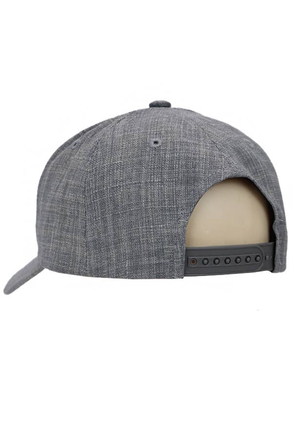 Jute Fabric Six Panel Snap Back Baseball Cap: Black