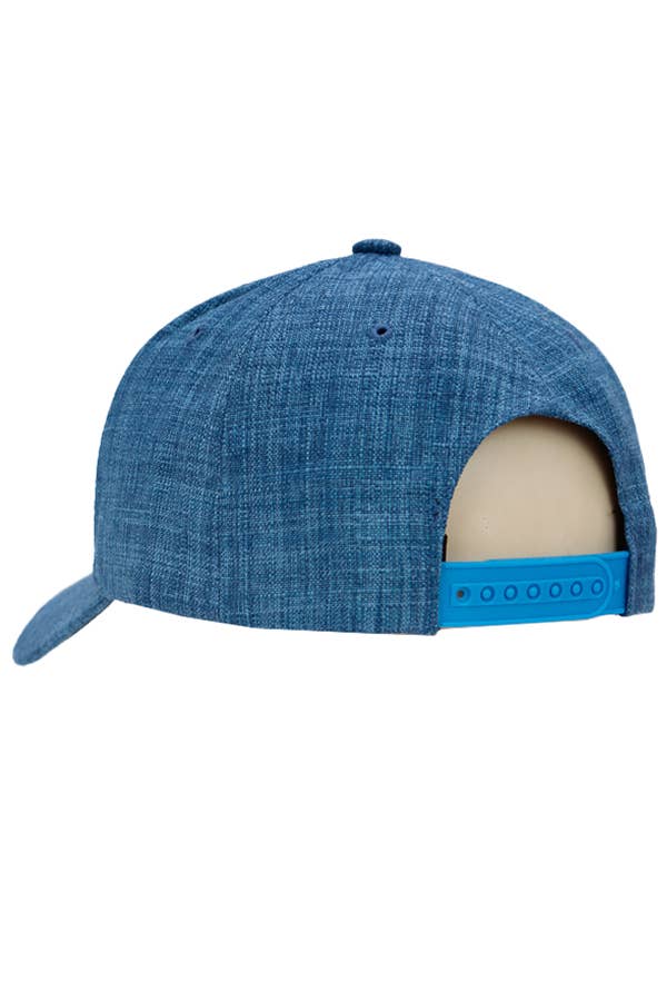 Jute Fabric Six Panel Snap Back Baseball Cap: Black