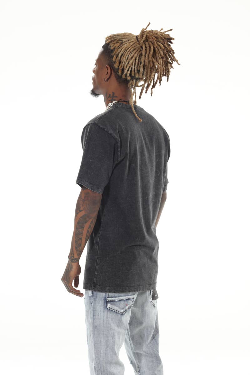 Heavyweight Acid Wash Black Tshirt: L