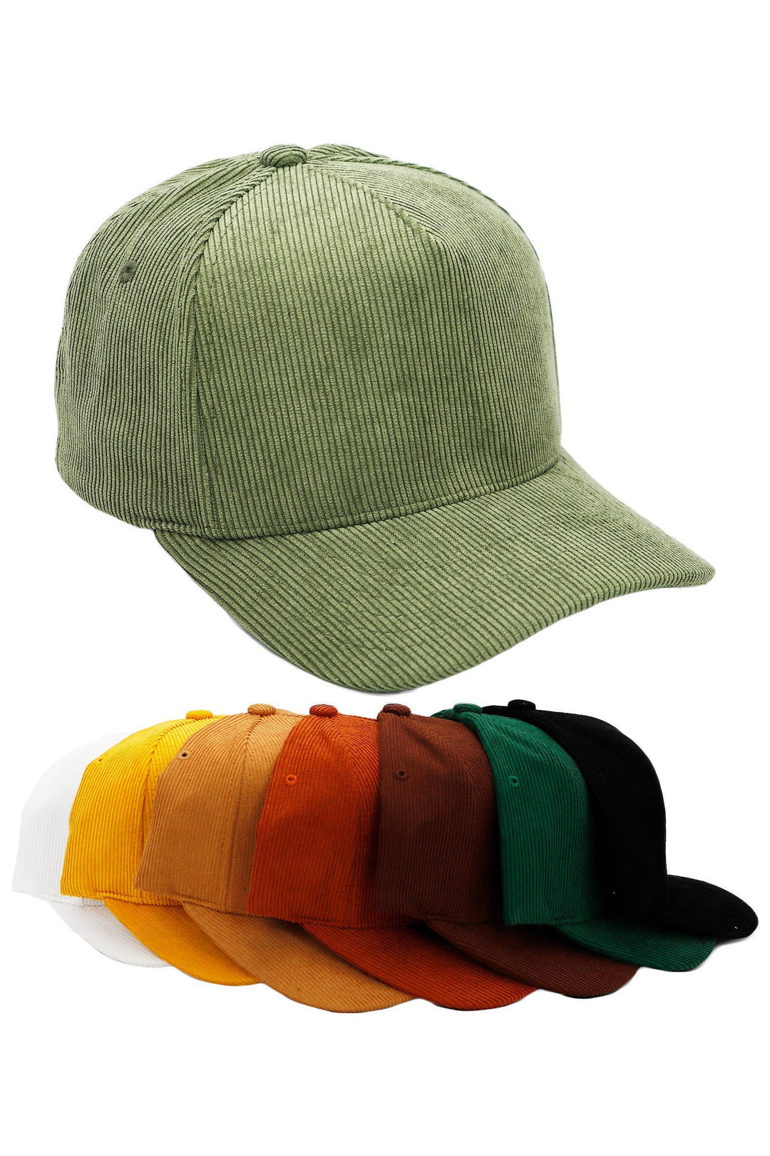 Premium Corduroy Solid Baseball Cap: BLACK (RED BOTTOM) / ONE SIZE