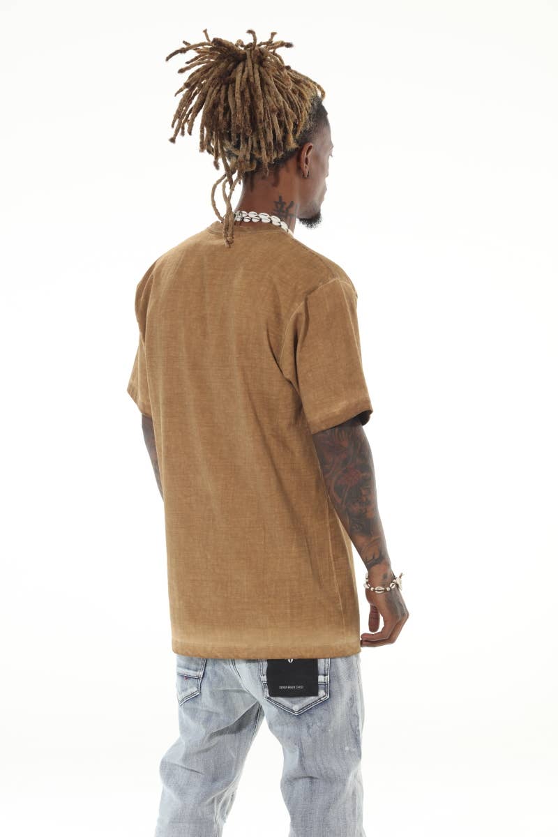 Heavyweight Garment Dyed Khaki Tshirt: S