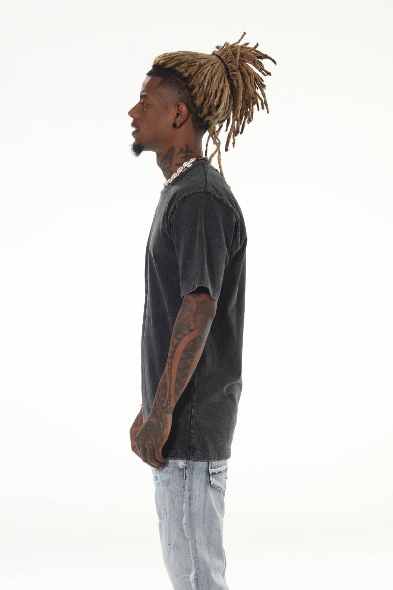 Heavyweight Acid Wash Black Tshirt: M