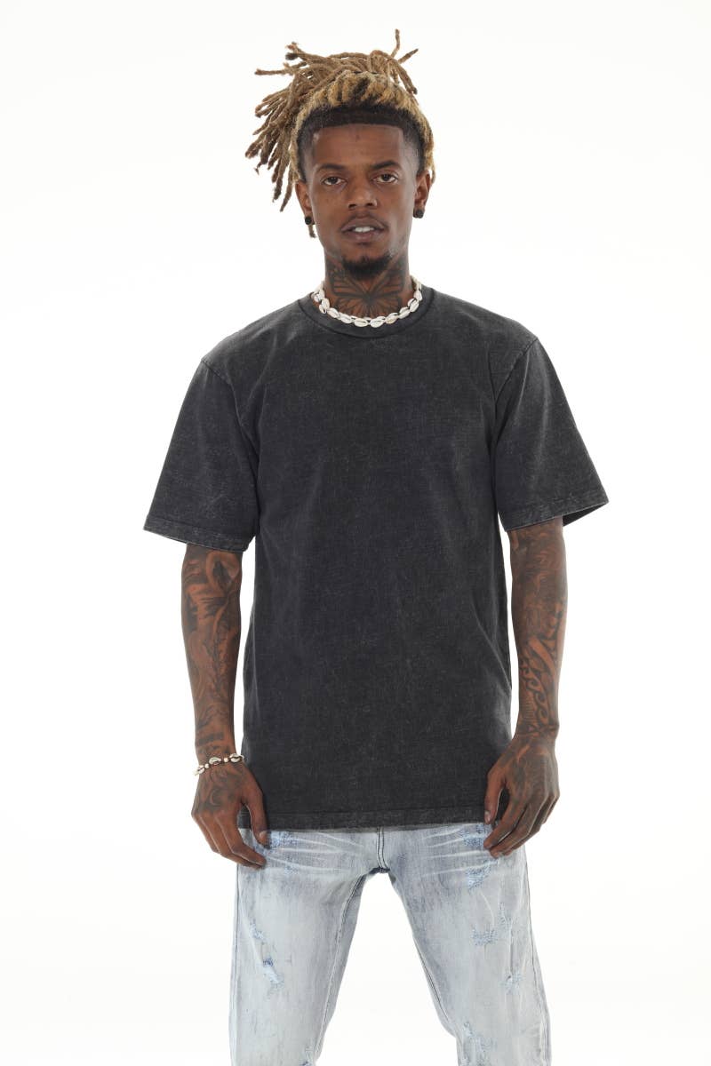 Heavyweight Acid Wash Black Tshirt: M