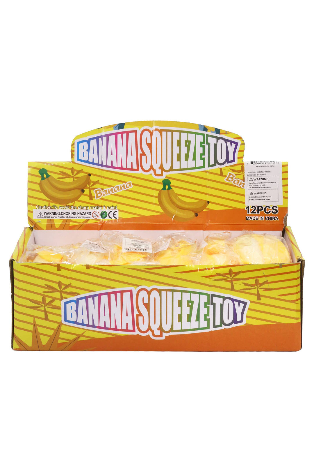 Peeling Yellow Banana Fluffy Slime Filled TPR Squishy Toy: BANANA / ONE SIZE