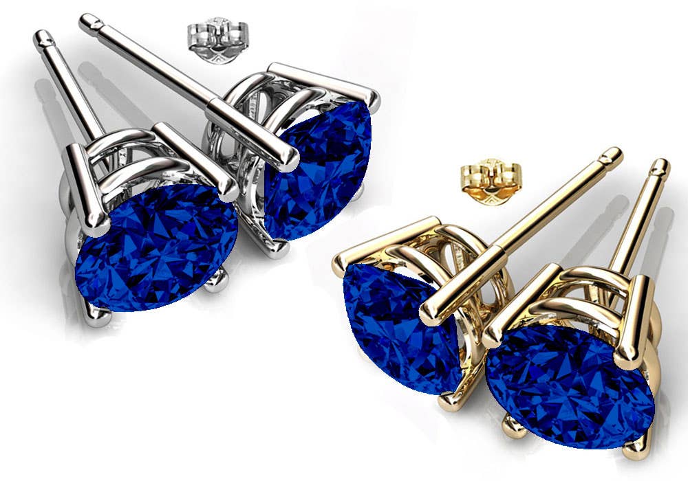 Round Cut Swarovski Crystal Solitaire Studs: April-Crystal