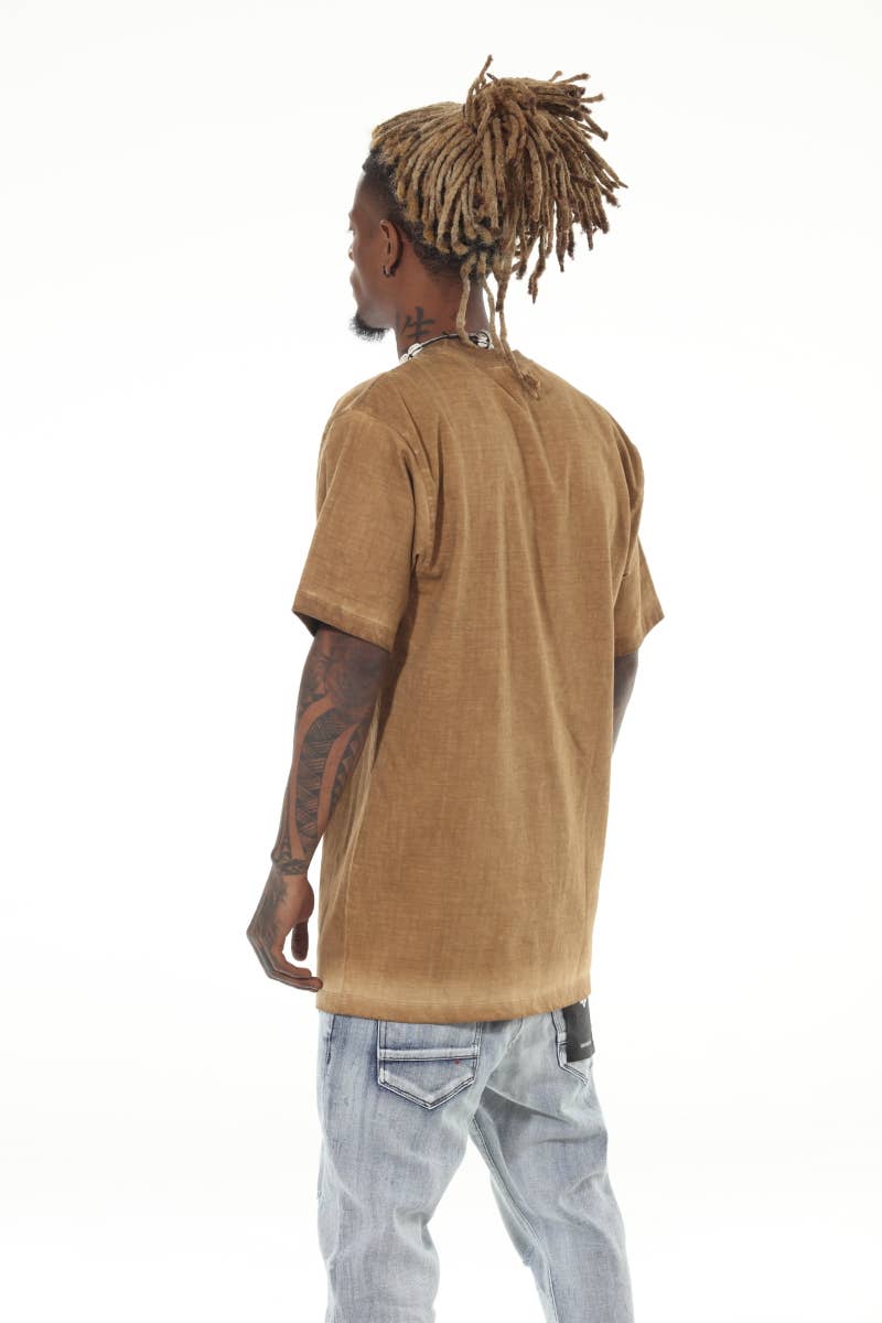 Heavyweight Garment Dyed Khaki Tshirt: M