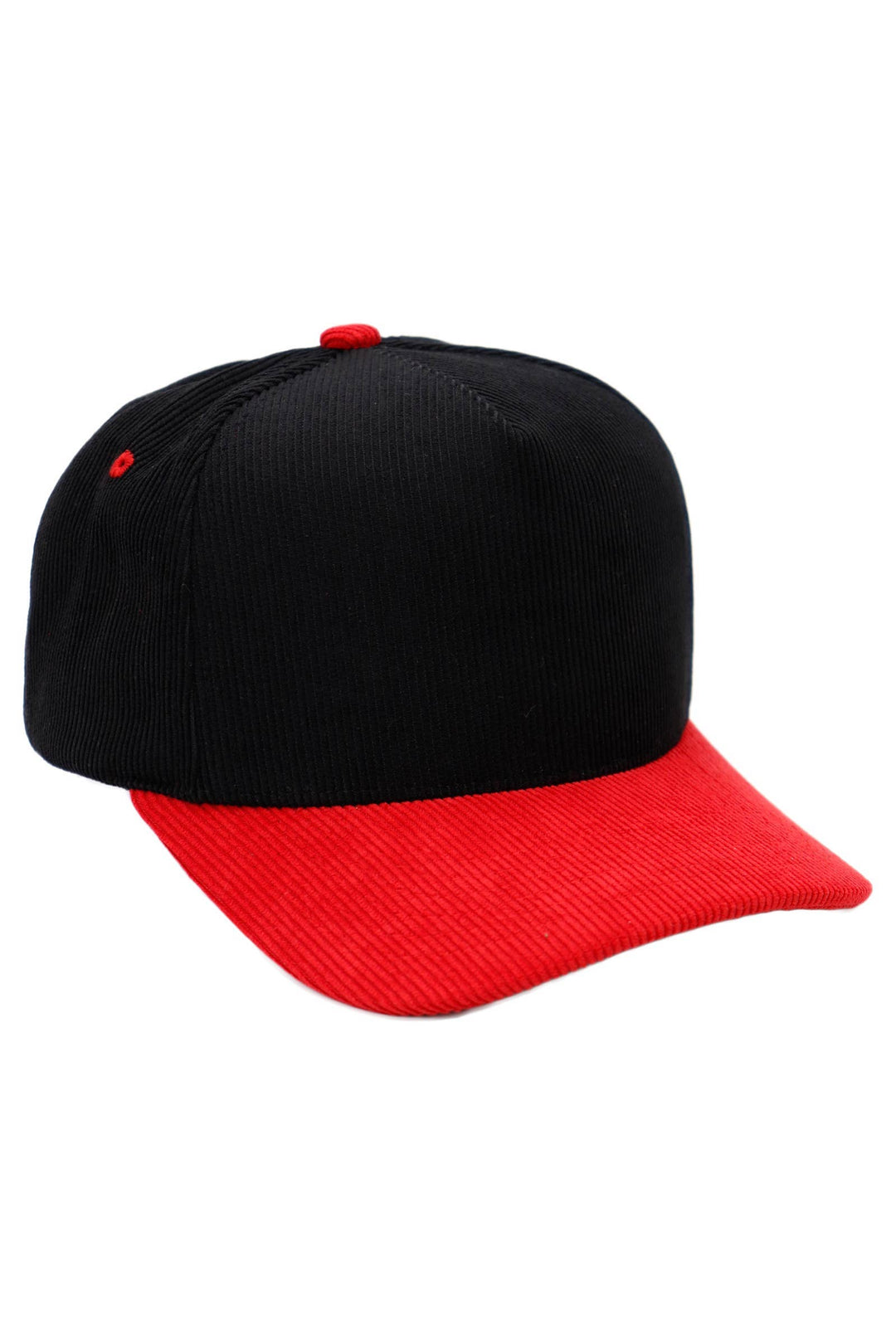 Premium Corduroy Two Tone Baseball Cap: NAVY BLUE/BROWN / ONE SIZE