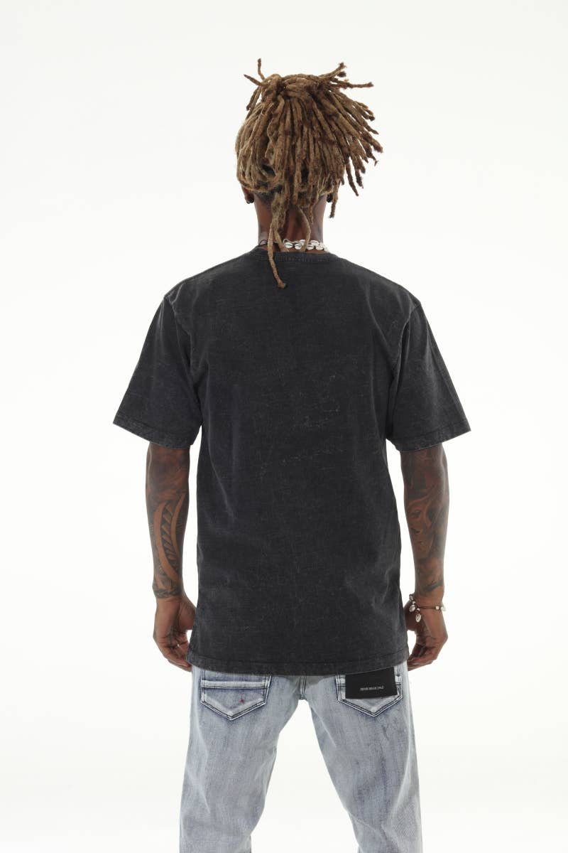 Heavyweight Acid Wash Black Tshirt: M