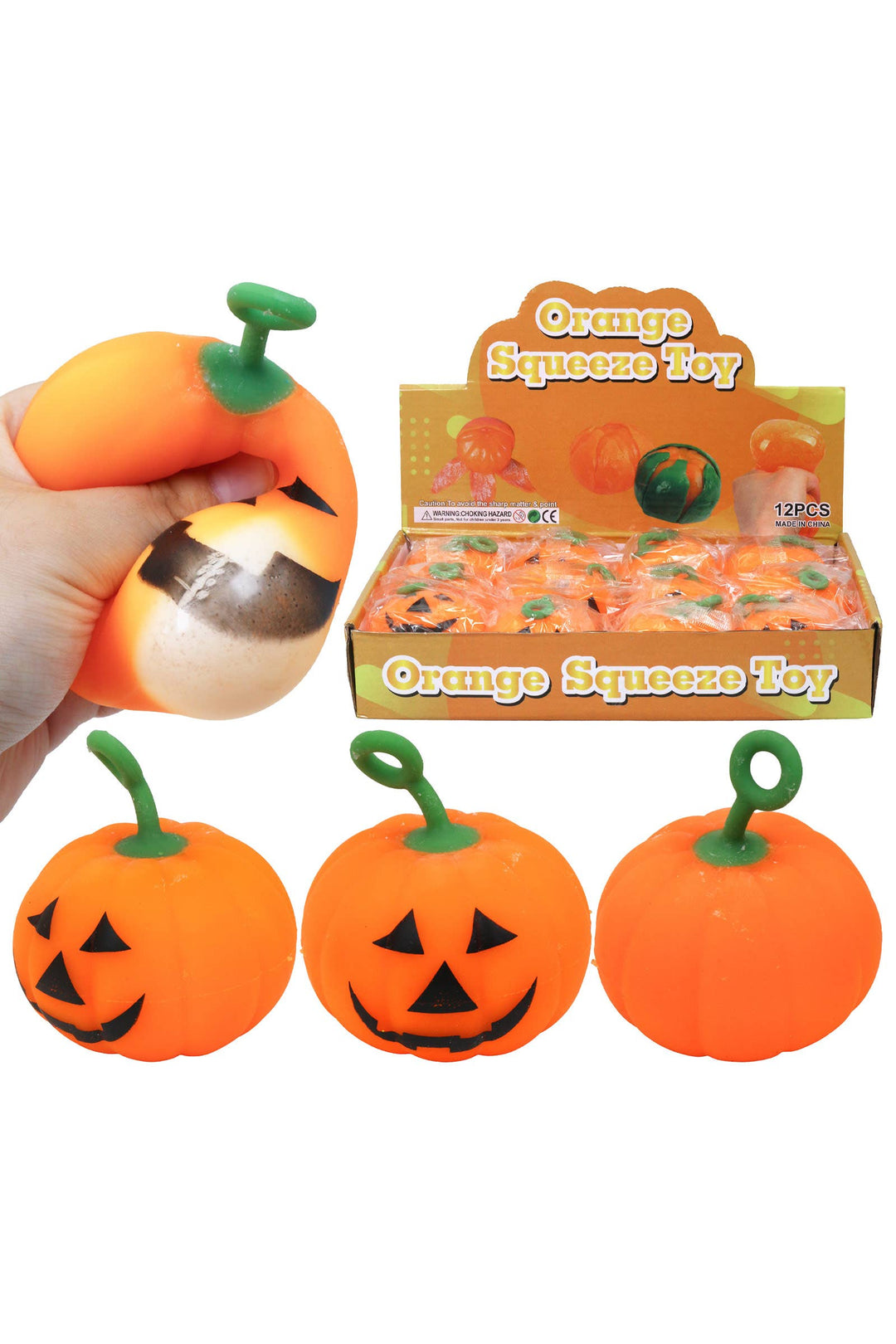 Halloween Jack-o-Lantern Fluffy Slime Filled Squishy Toy: ORANGE / ONE SIZE