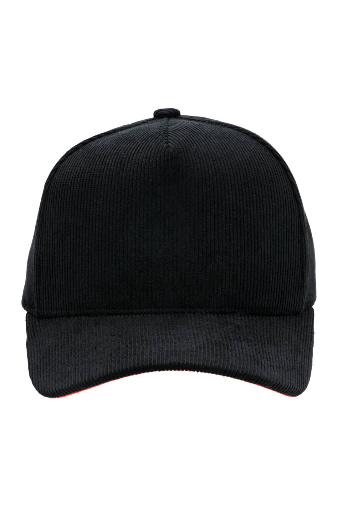 Premium Corduroy Solid Baseball Cap: BLACK (RED BOTTOM) / ONE SIZE