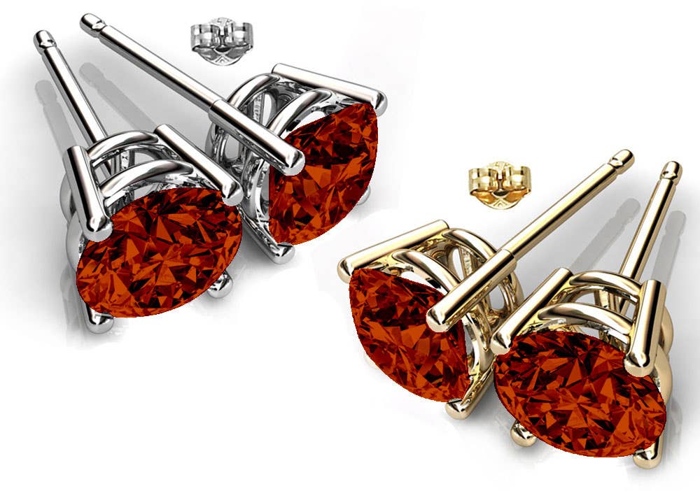 Round Cut Swarovski Crystal Solitaire Studs: April-Crystal