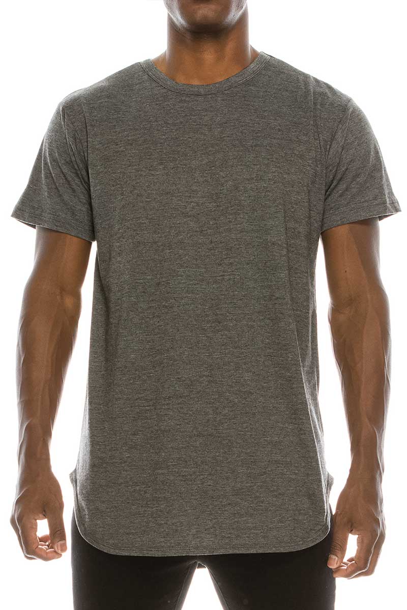 TS270 Elongated T-shirts (Prepack): Charcoal / A Pack (s-m-l-xl)-6pcs