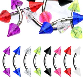 Acrylic Spiked Curved Barbells