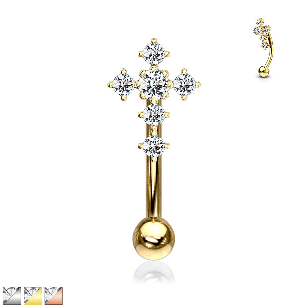Cross Top Curved Barbells
