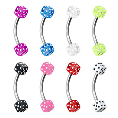 Acrylic Dice Curved Barbells