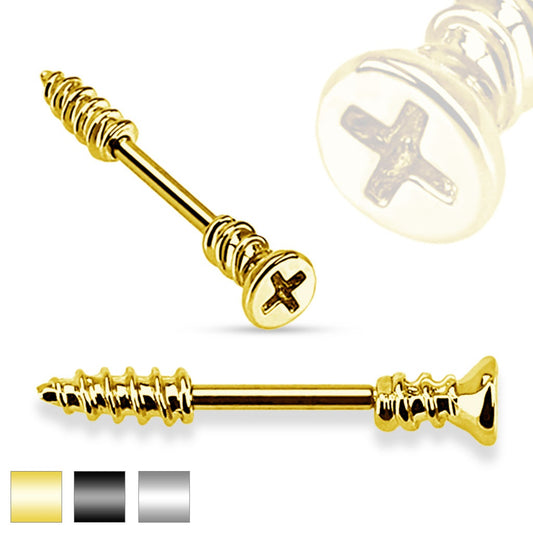 Screw Shaped Nipple Barbell
