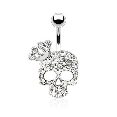 Skull with Crown Navel Ring